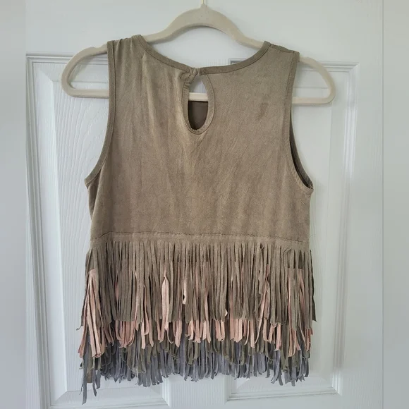 Vegan Suede Fringe Blouse - Picture 3 of 6